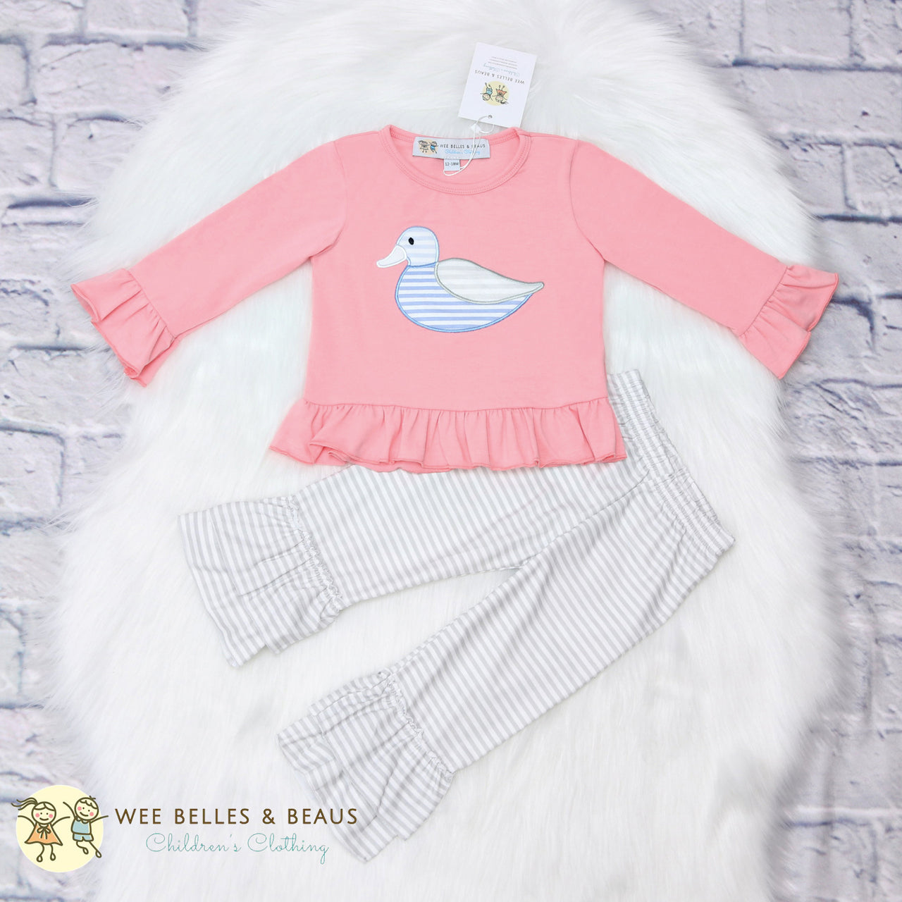 Mallard On Pink Girl Pant Set