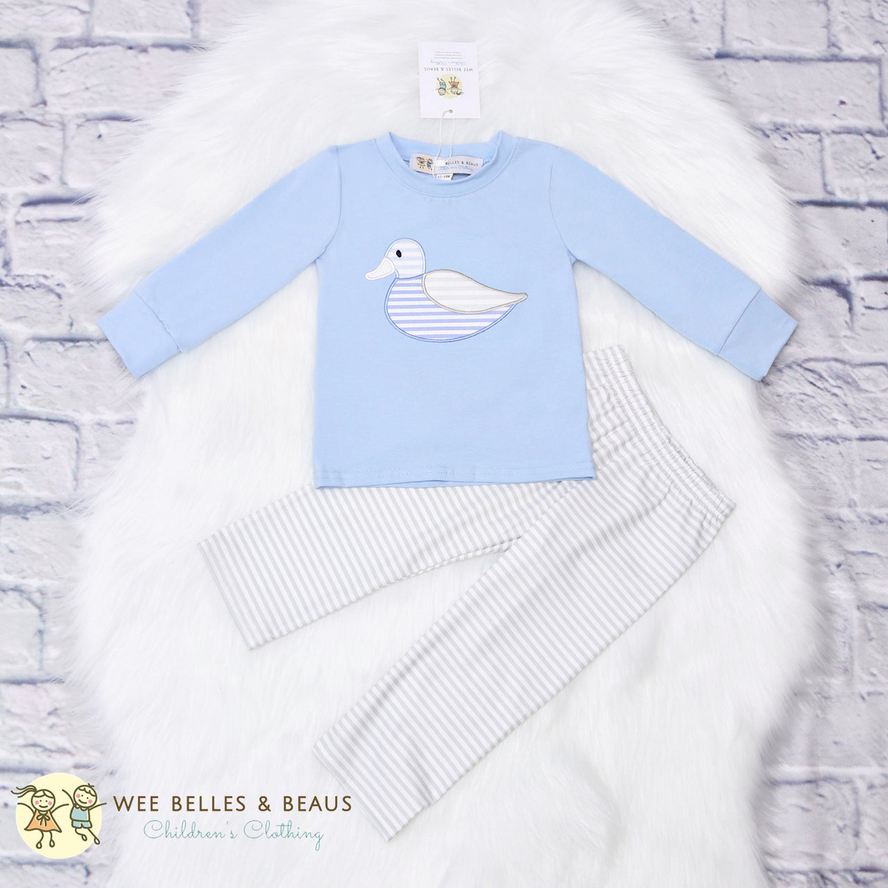 Mallard on Blue Boy Pant Set