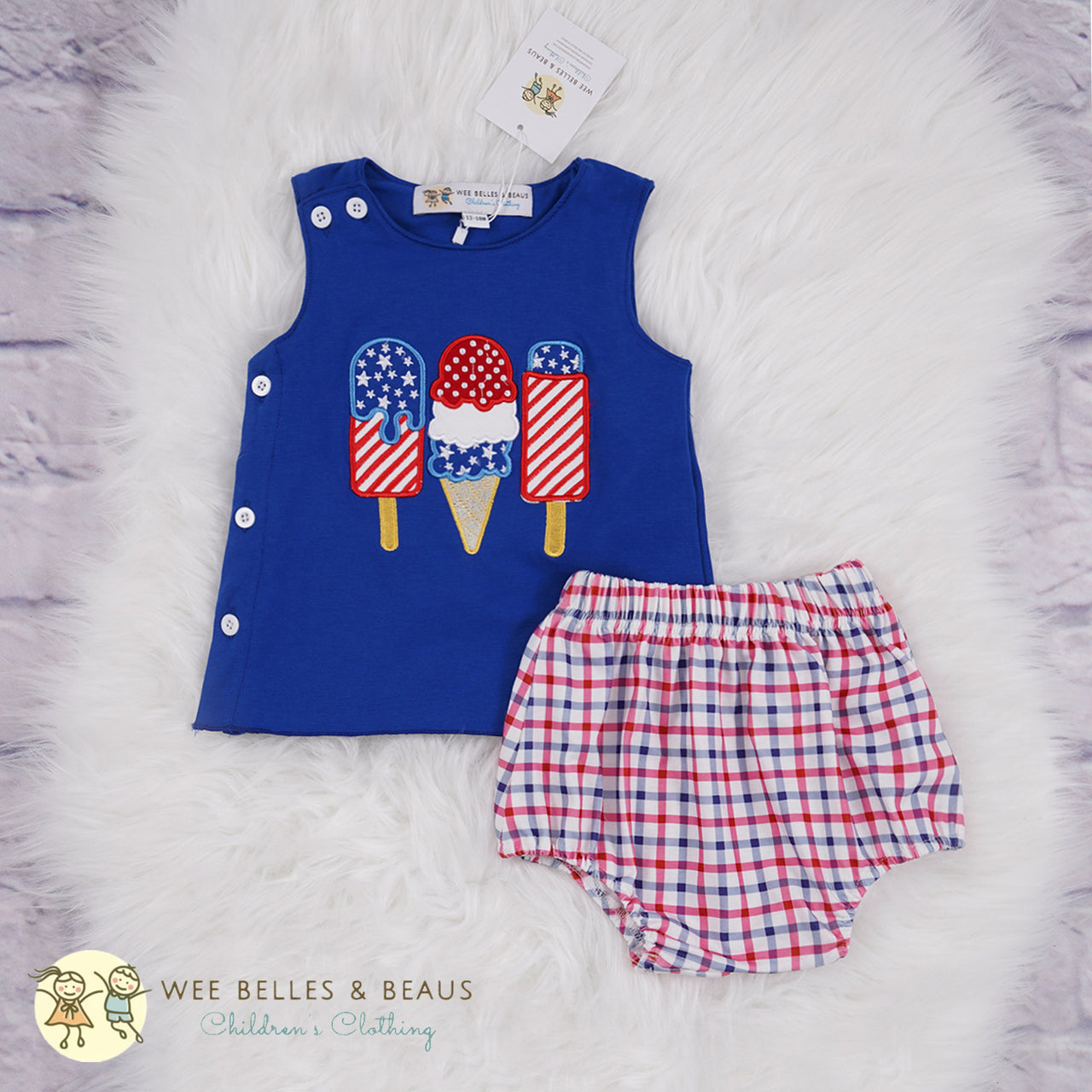 Patriotic Ice Cream Boy Diaper Cover