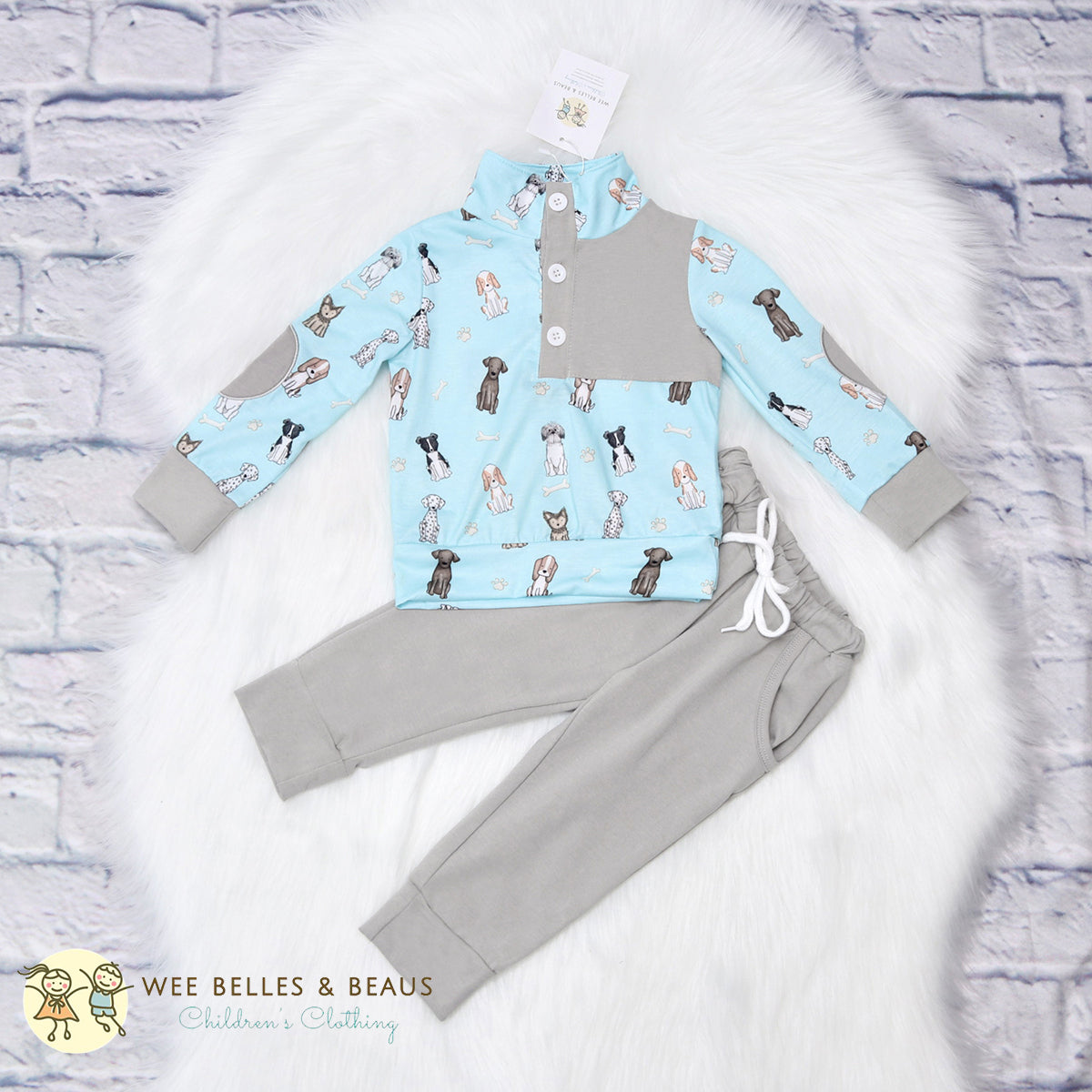 Blue & Gray Puppy-Dog Boy Jogger