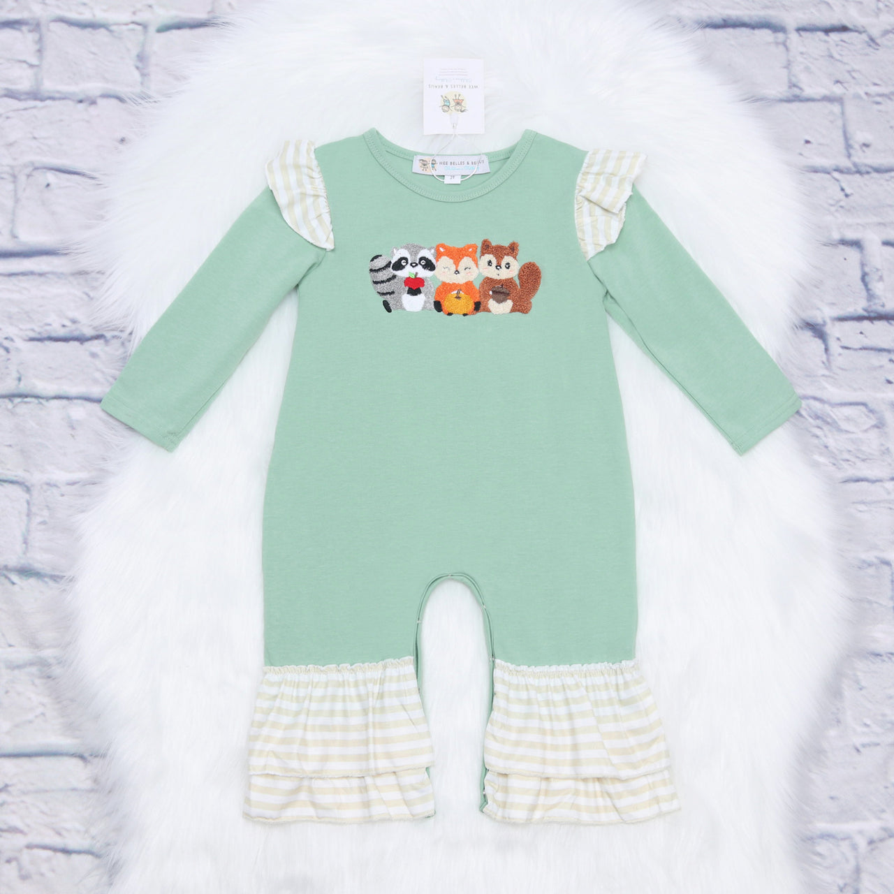 Frenchknot Forest Animals Ruffle Romper