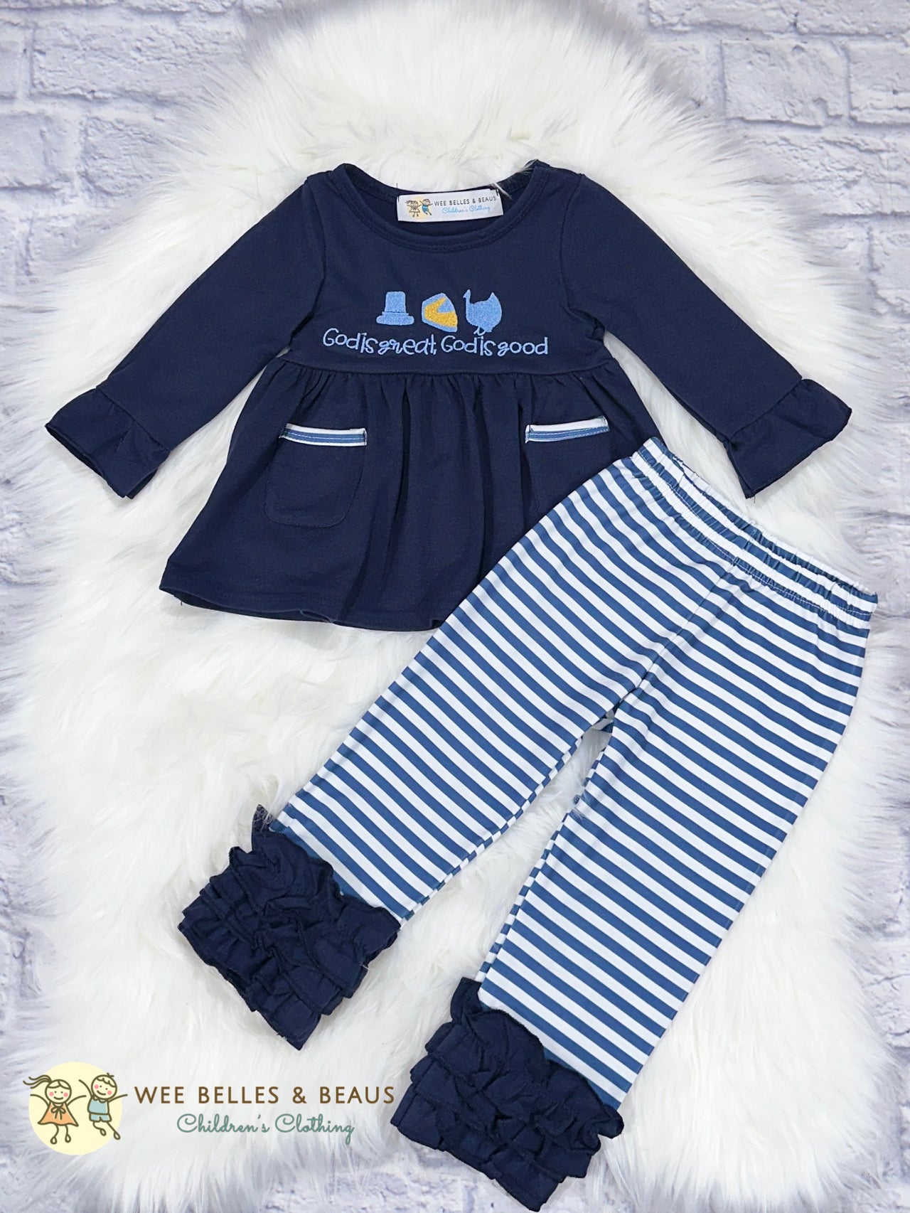 God Is Great Pant Set with Ruffles