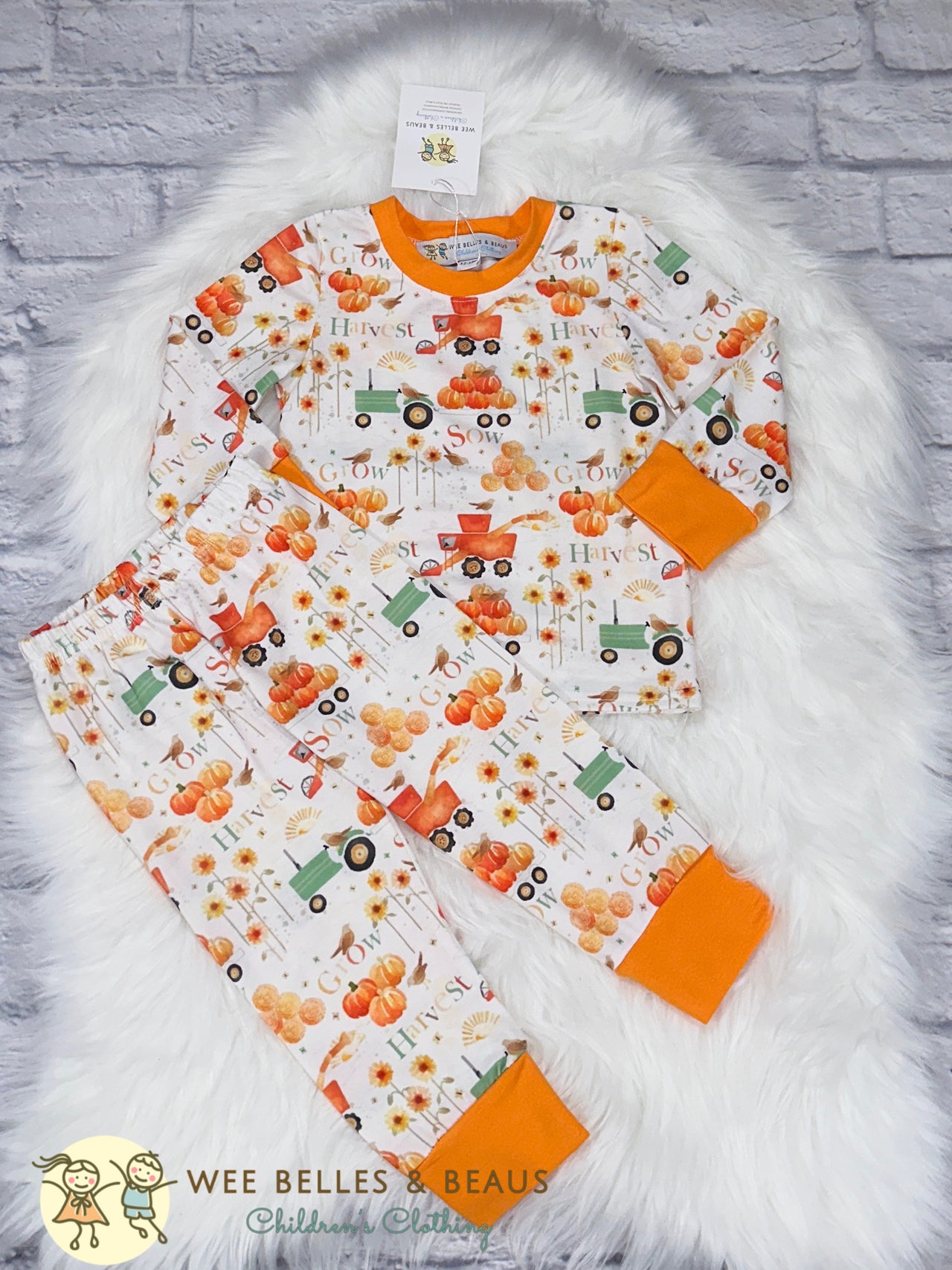 WATERCOLOR HARVEST BOY PJ SET