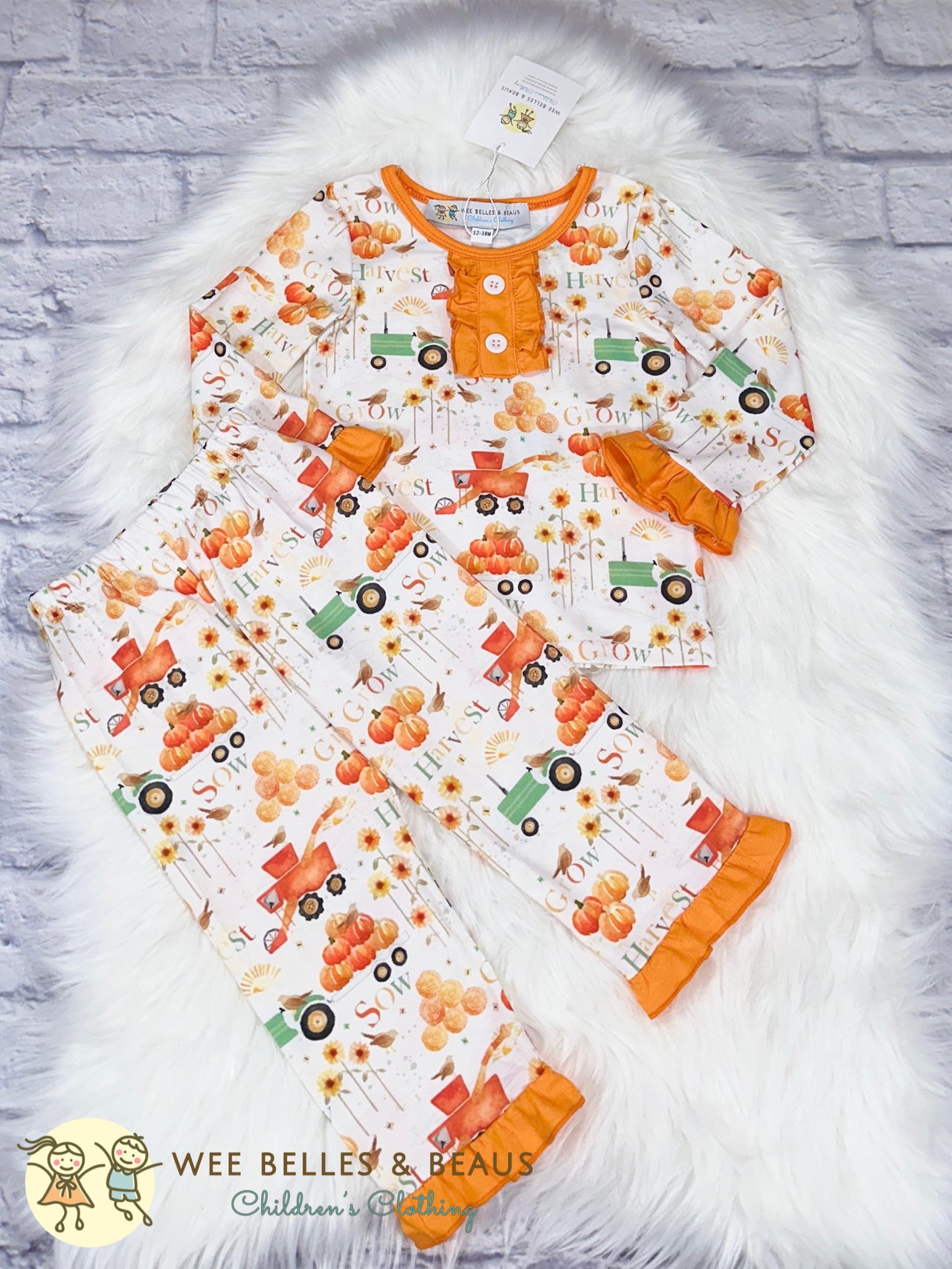 WATERCOLOR HARVEST GIRL PJ SET