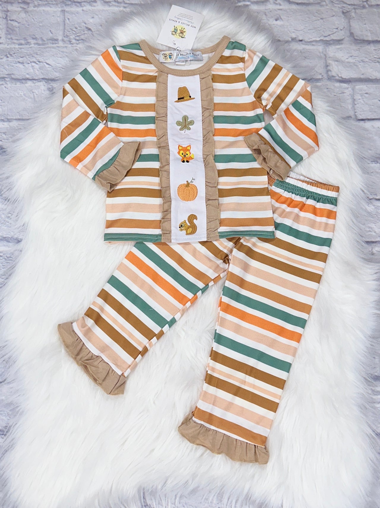 STRIPE THANKSGIVING PJ SET