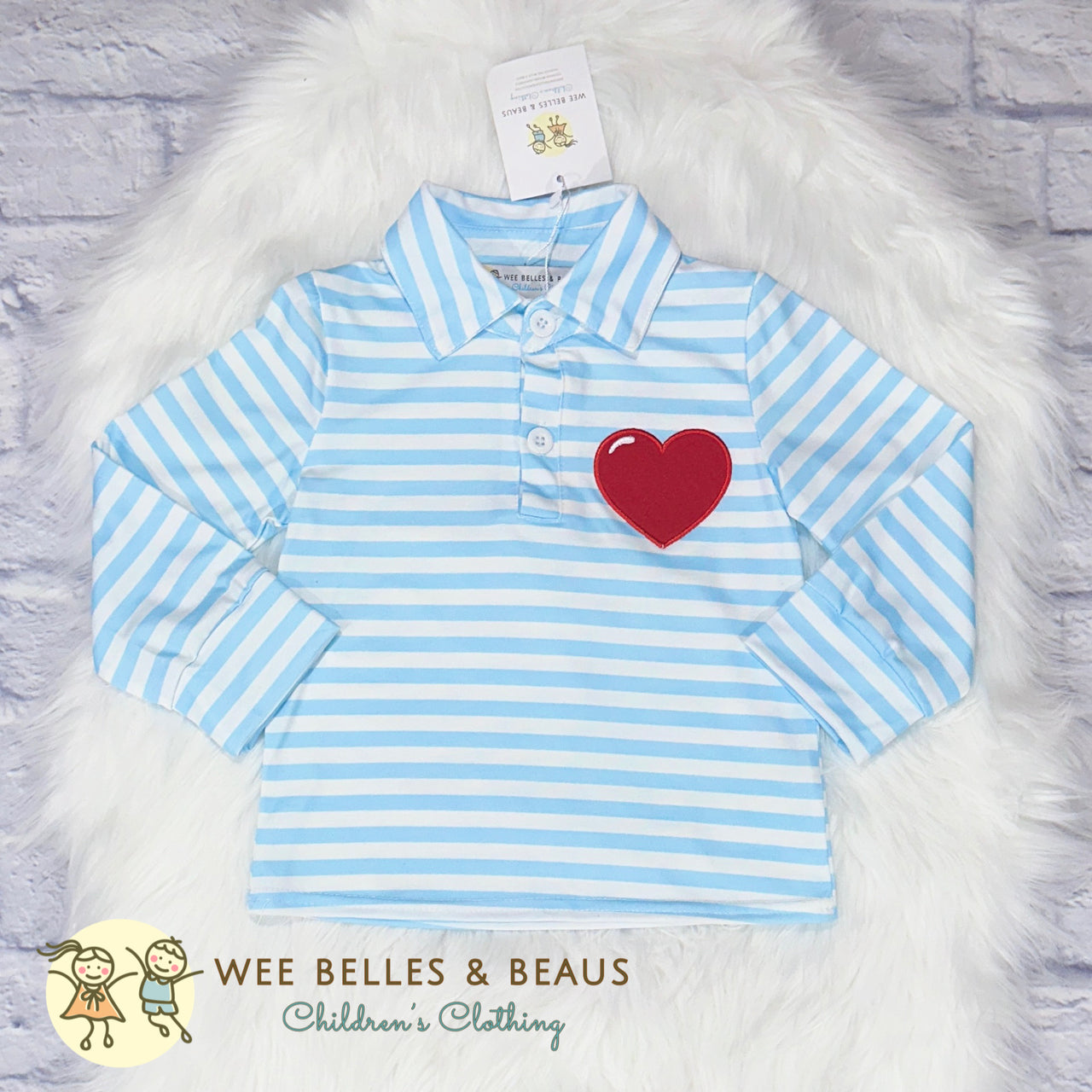 Valentines Blue Stripe Shirt