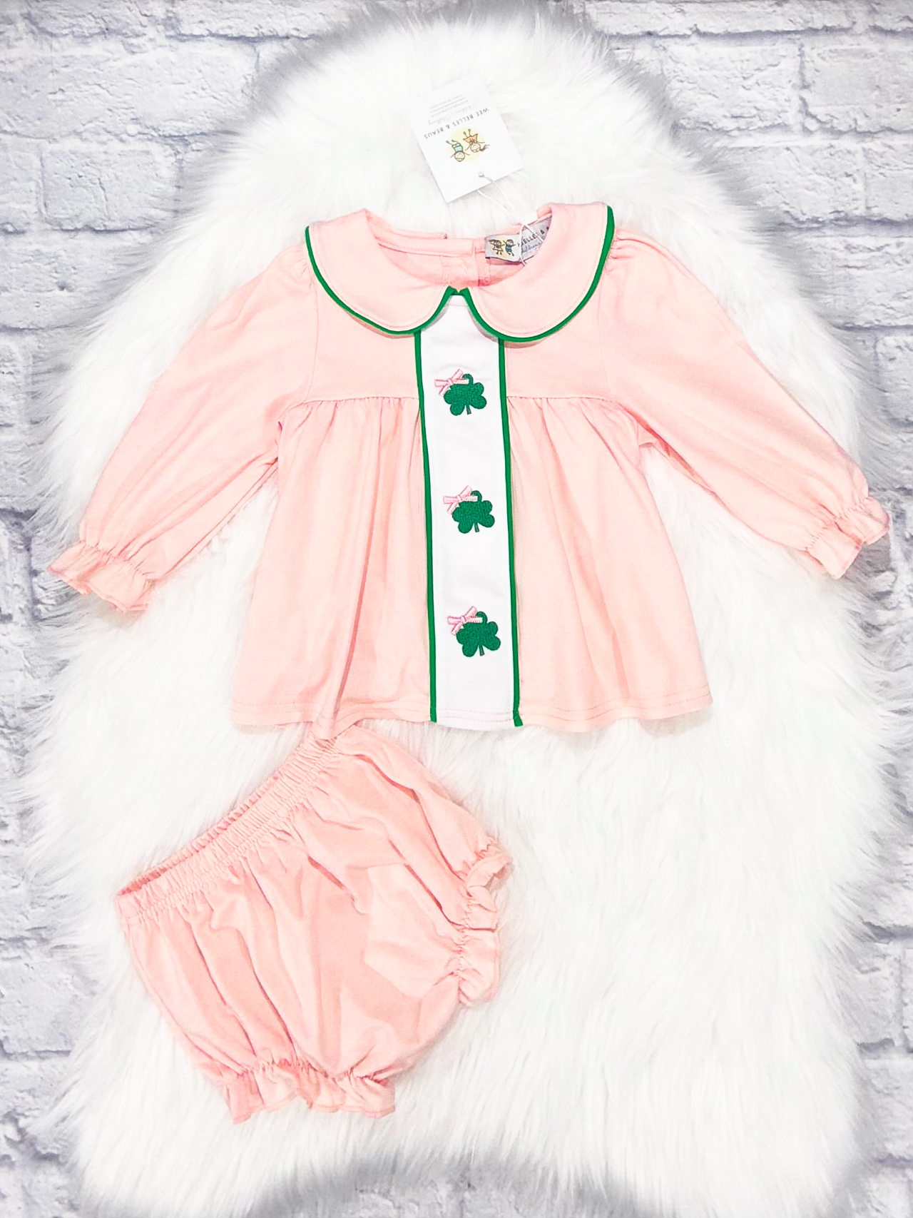 Pink St. Patrick's Day Girl Diaper Set