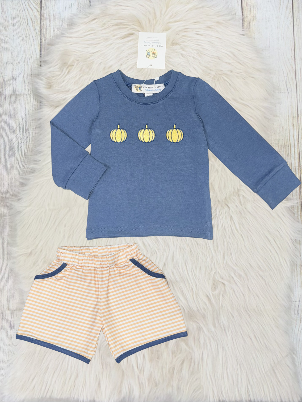 Stone Blue & Embroidery Pumpkins BSS