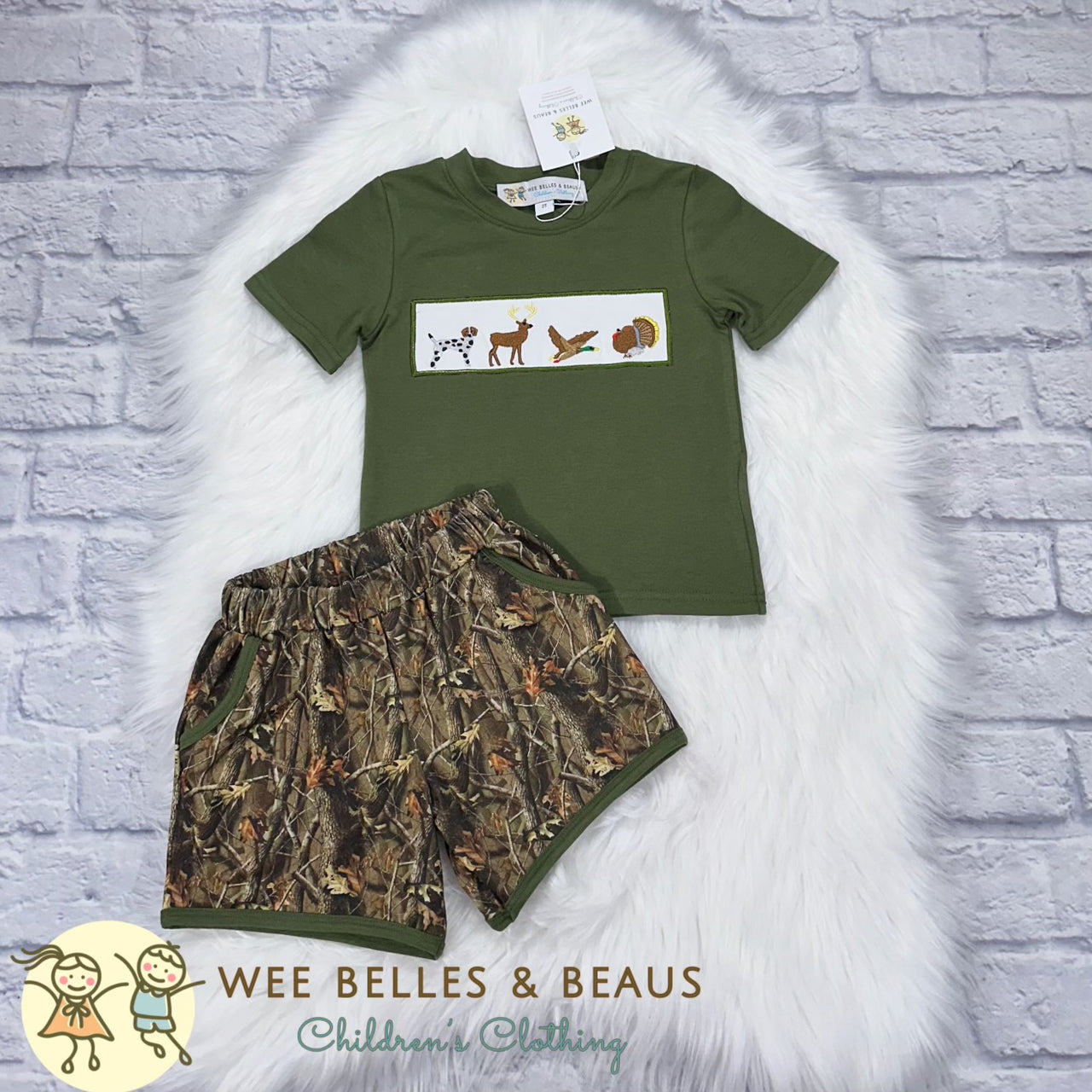 All Things Hunting Camo Boy Short Set