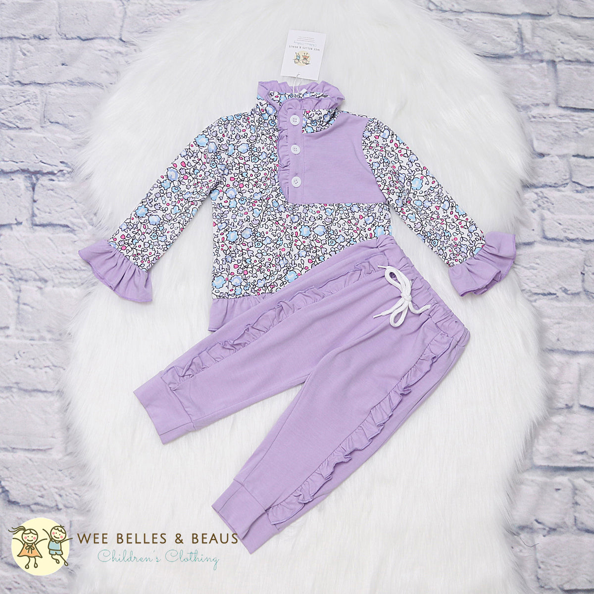 PURPLE & BLUE FLORAL JOGGER SET