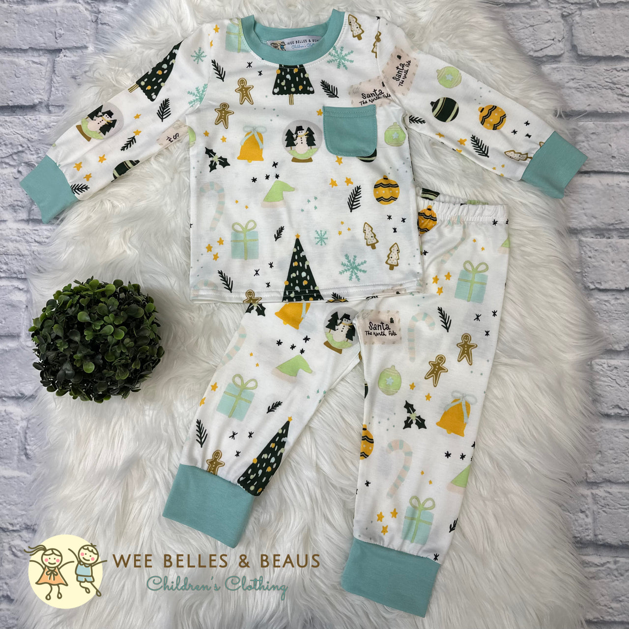 Christmas & Soft Green Pajamas BPJ