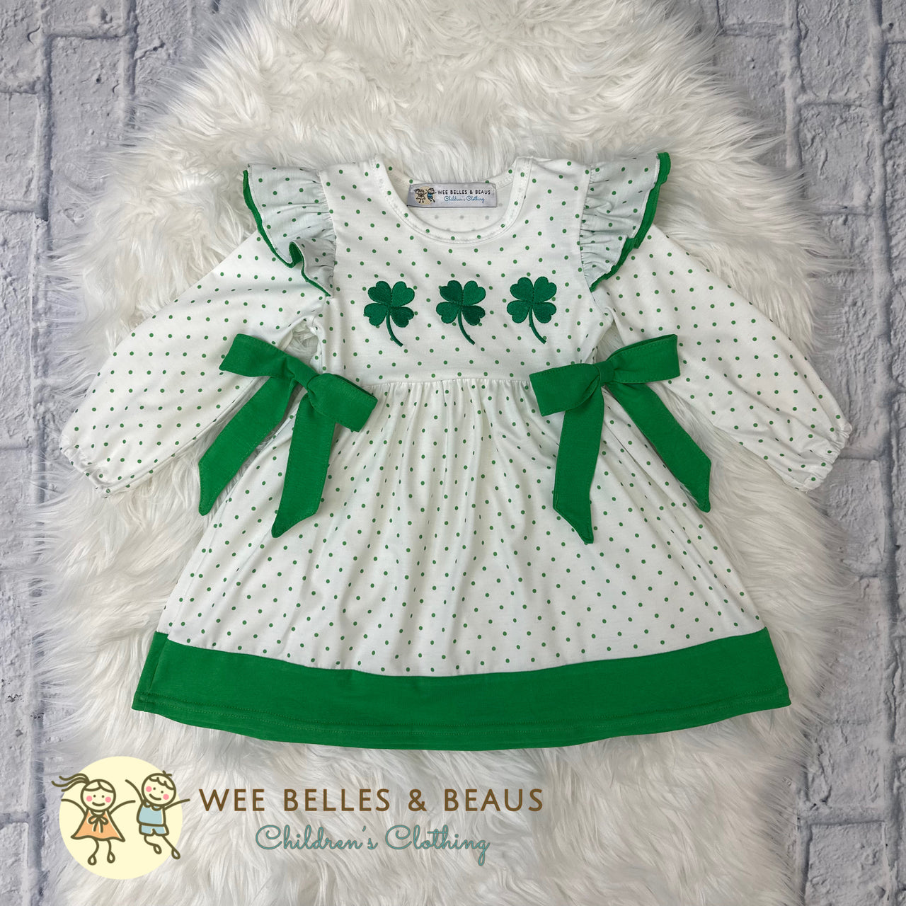 St Patrick's Embroidered Shamrocks Dress