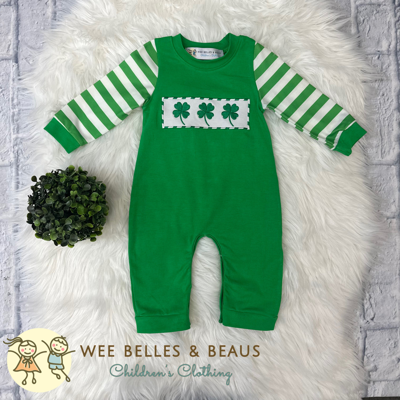 St Patrick's Embroidered Shamrocks BR