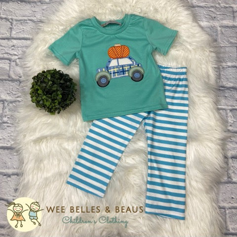 Teal Pumpkin on Car Pant Set BPS